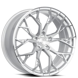 19" Staggered Dolce Performance Wheels Aria Gloss Silver with Machined Face Rims
