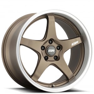19" Staggered ESR Wheels AP5 Matte Bronze with Machined Lip Rotary Forged Rims