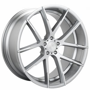 20" Staggered Lexani Wheels Stuttgart Silver with Machined Tips Rims 