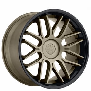 20" Blaque Diamond Wheels BD-27 Matte Bronze with Gloss Black Lip Rims 
