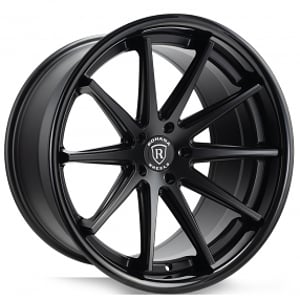 20" Staggered Rohana Wheels RFC10 Matte Black with Gloss Black Lip Flow Formed Rims