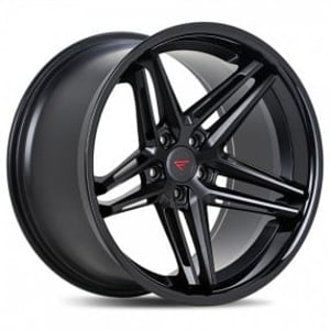 20" Staggered Ferrada Wheels CM1 Matte Black with Gloss Black Lip Rims