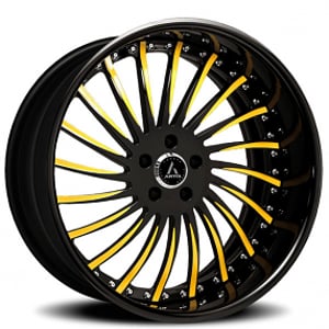 20" Staggered Artis Forged Wheels International Custom 2-Tone Face with Black Lip Rims