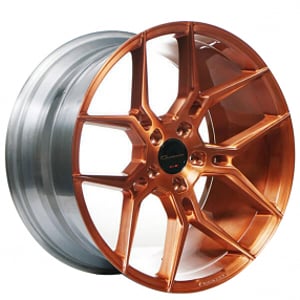 20" Staggered Giovanna Wheels Haleb Custom Brushed Copper Rims