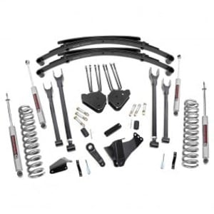8" Rough Country Suspension Lift Kit | 4-Link | Lifted Leaf Springs (Ford Super Duty 4WD 2005-2007)
