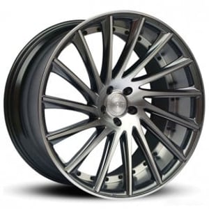 22" Road Force Wheels RF16 Gunmetal Machined Face with Dark Tint Rims 