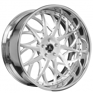 22" Staggered Artis Forged Wheels Bristol Brushed Face with Chrome Lip Rims 