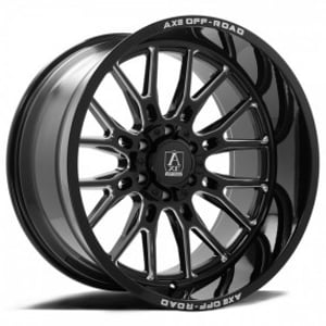 24" AXE Off-Road Wheels Atlas Gloss Black Milled Rims
