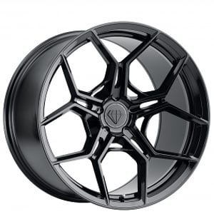 22" Staggered Blaque Diamond Wheels BD-F25 Gloss Black Flow Forged Rims 