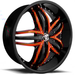 20" Diablo Wheels Angel Black with Custom Finish Inserts Rims