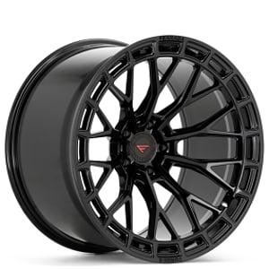 20" Staggered Ferrada Wheels F8-FR12 Obsidian Black Flow Formed Rims