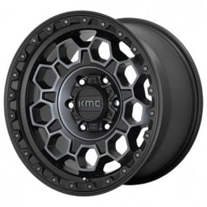 17" KMC Wheels KM545 Trek Satin Black with Gray Tint Off-Road Rims