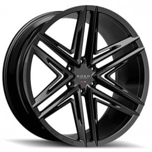 24" Koko Kuture Wheels Vetse Gloss Black Rims 