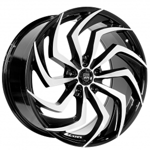 22" Staggered Lexani Wheels Shadow Gloss Black Machined Polaris Slingshot / 3-Wheeler Rims