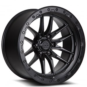 20" Lock Off-Road Wheels Krawler Matte Black with Matte Black Ring Rims