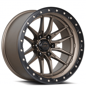 20" Lock Off-Road Wheels Krawler Matte Bronze with Matte Black Ring Rims