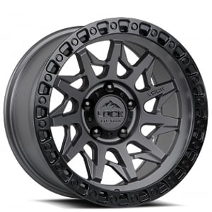 20" Lock Off-Road Wheels Lunatic Matte Grey with Matte Black Ring Rims