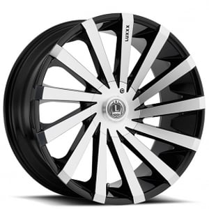 22x8.5" Luxxx Alloys Wheels Lux13 Gloss Black Machined Rims