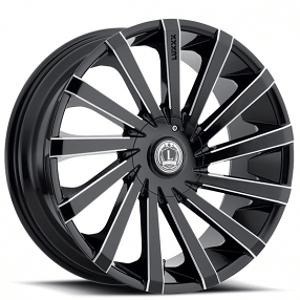 22x8.5" Luxxx Alloys Wheels Lux13 Gloss Black Milled Rims