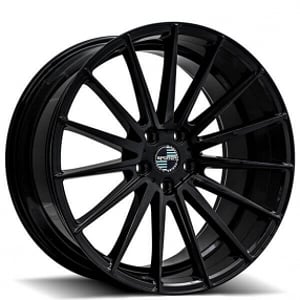 22" Sporza Wheels Pentagon Gloss Black Concave Rims 