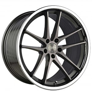 20" Staggered Vertini Wheels RFS1.5 Brushed Dual Gunmetal with Chrome Lip Flow Formed Rims