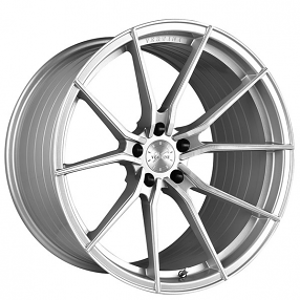 21" Staggered Vertini Wheels RFS1.2 Silver Brushed Flow Formed Rims 