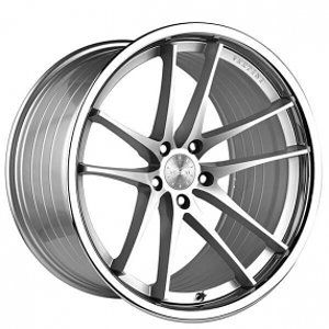 20" Vertini Wheels RFS1.5 Silver Machined with Chrome Lip Flow Formed Rims