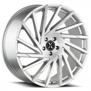 26" Xcess Wheels X02 Brushed Face Sliver Rims