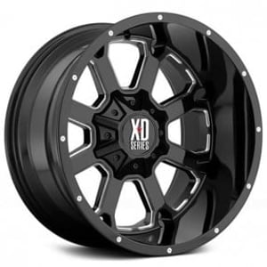 20" XD Wheels XD825 Buck25 Gloss Black Milled Off-Road Rims 