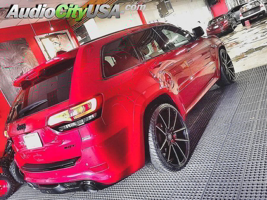 24" Lexani Wheels Gravity with Black rims and CNC Grooves for a 2014 Jeep Grand Cherokee SRT-8 