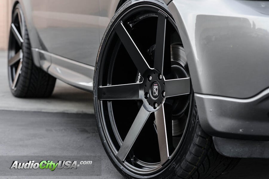 24" Koko Kuture Wheels Sardinia 6 Matte black ball cut windows