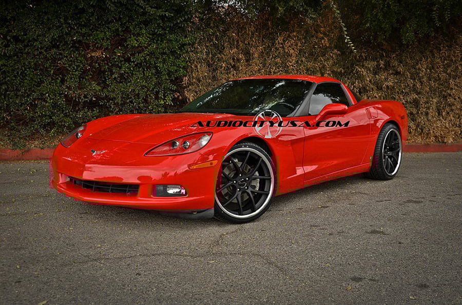 20″ Giovanna Monza matte black on 2008 Chevy Corvette Audio City USA