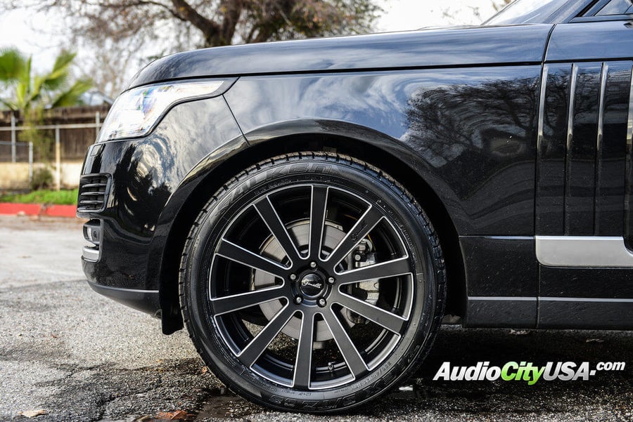 22" Giovanna-Gianelle Wheels Santoneo Black W/ Ball Cuts Rims with Falken STZ 05 Tires
