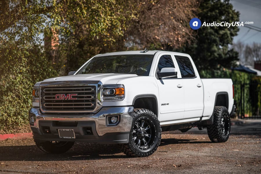 20" Fuel Wheels D513 Throttle Matte Black Milled Rims for 2018 GMC Sierra 2500 Audio City USA