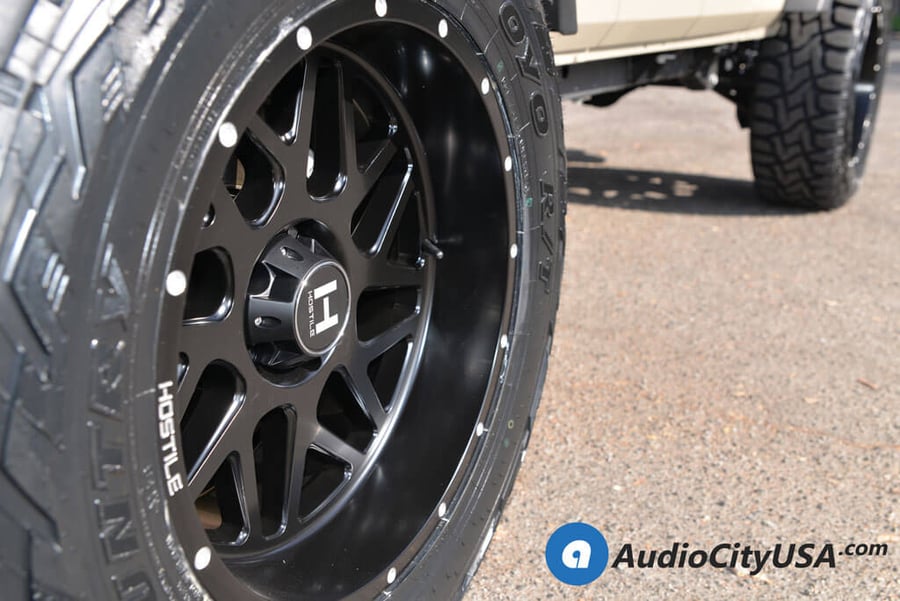 20" Hostile Wheels H108 Sprocket Satin Black Rims Audio City USA