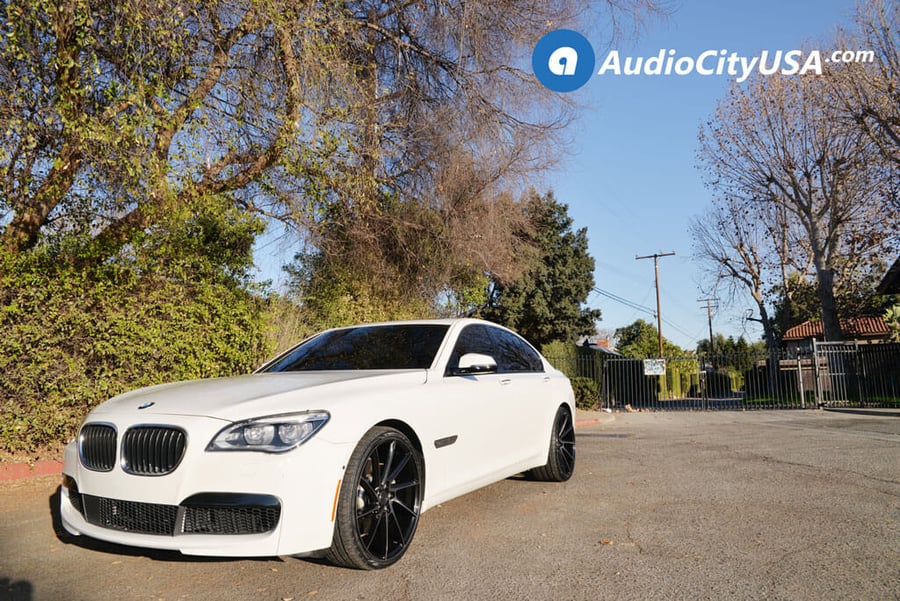 22″ Savini Wheels Black Di Forza BM15 Gloss Black with Double Dart Tint Rims for 2016 BMW 750i | Audio City USA