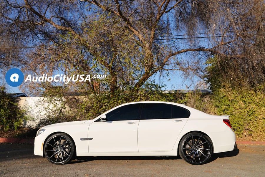 22″ Savini Wheels Black Di Forza BM15 Gloss Black with Double Dart Tint Rims for 2016 BMW 750i | Audio City USA