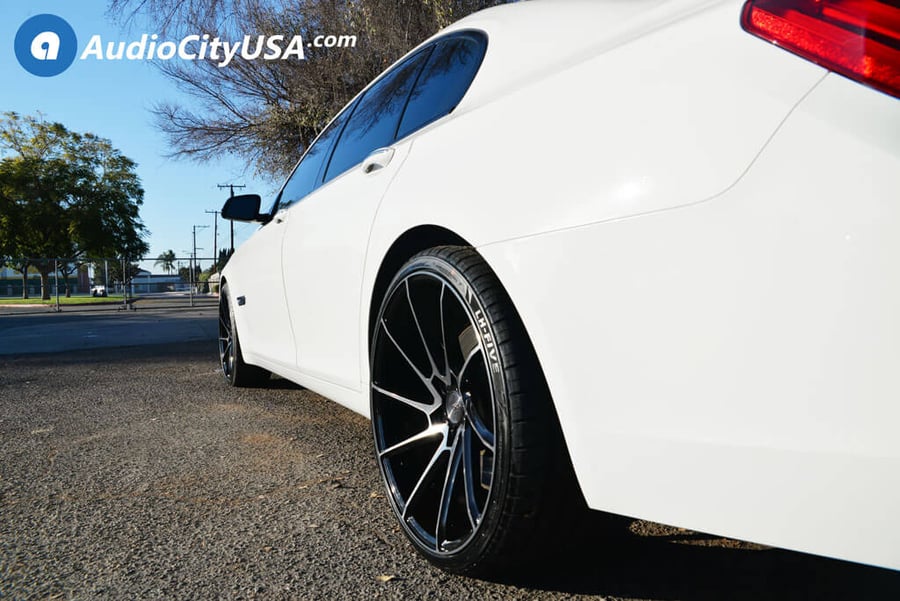 22″ Savini Wheels Black Di Forza BM15 Gloss Black with Double Dart Tint Rims for 2016 BMW 750i | Audio City USA