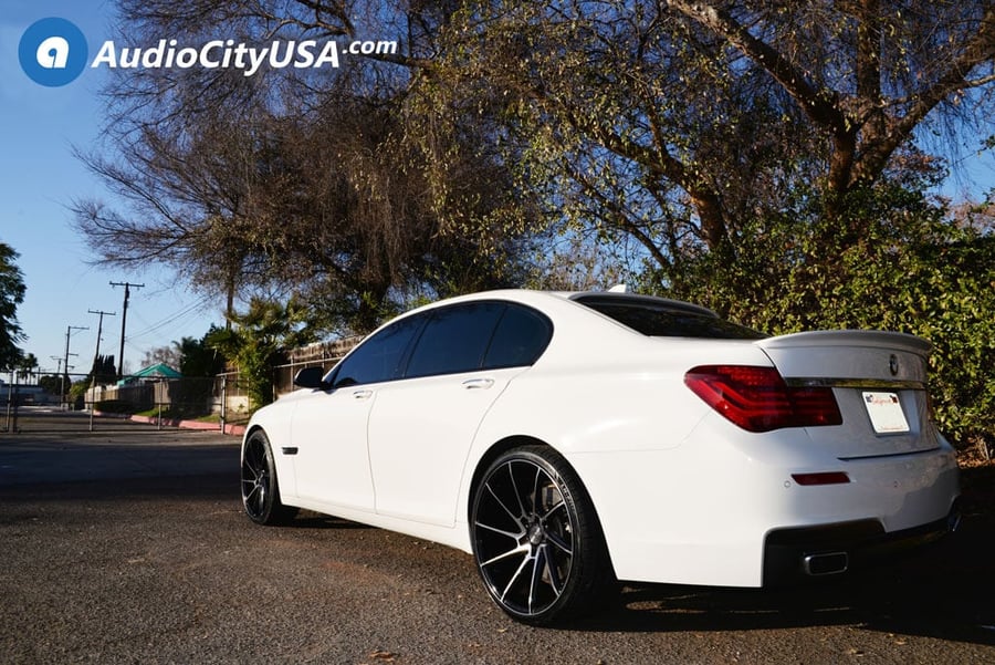 22″ Savini Wheels Black Di Forza BM15 Gloss Black with Double Dart Tint Rims for 2016 BMW 750i | Audio City USA