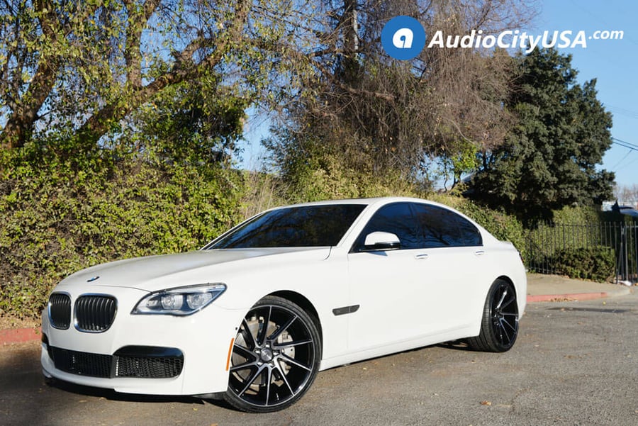 22″ Savini Wheels Black Di Forza BM15 Gloss Black with Double Dart Tint Rims for 2016 BMW 750i | Audio City USA