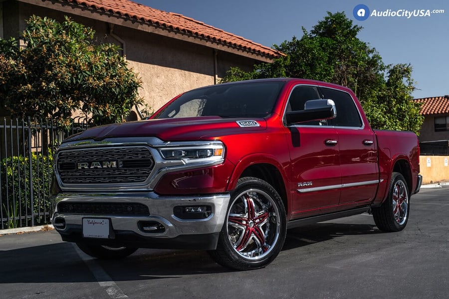 22" Gianna Wheels Blitz Chrome with Custom Color Inserts Rims
