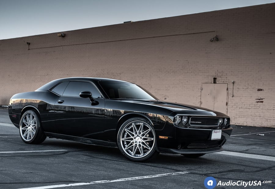 22" Staggered AZAD Wheels AZ 41 Silver Machined with Chrome Lip Rims