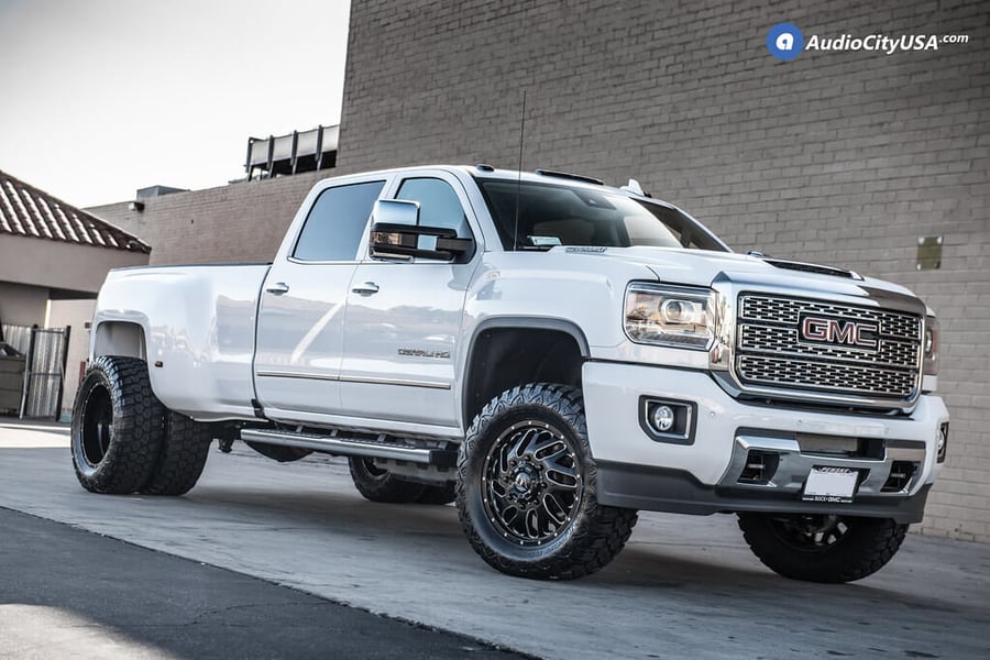 20" Fuel Wheels D581 Triton Dually Gloss Black Milled Off-Road Rims Audio City USA