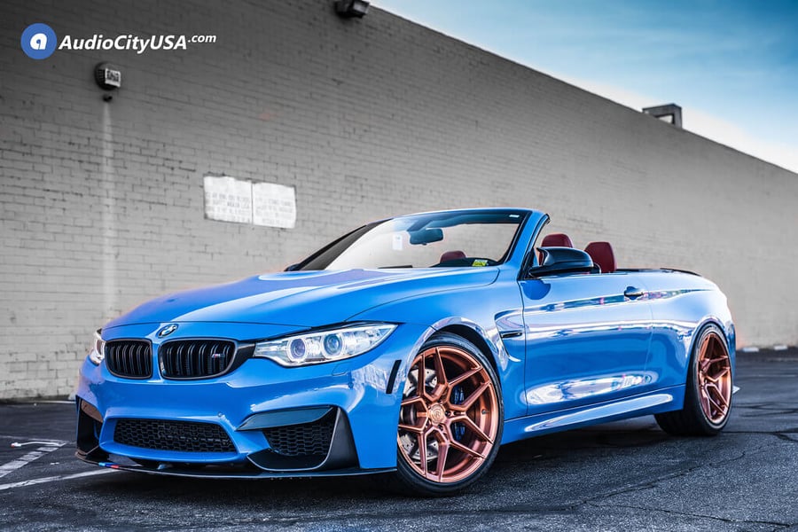 20" Staggered Rohana Wheels RFX11 Brush Rose Gold Custom Finish Rims for 2016 BMW M4 Convertible Audio CIty USA