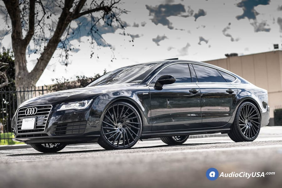 22" Staggered Lexani Wheels Wraith Gloss Black Rims
