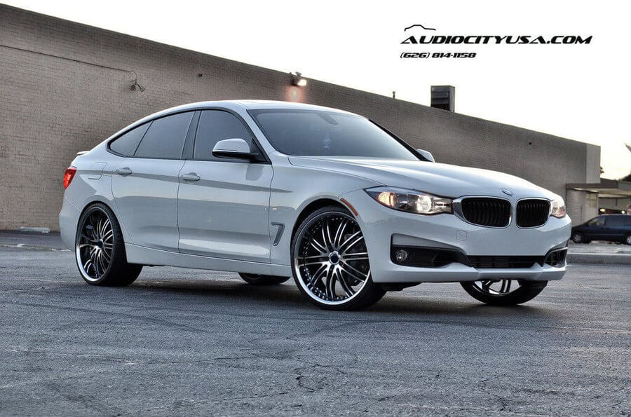 2014 BMW 328xi GT on 22" XIX Wheels X23 Black Machined Rims | BLG082616