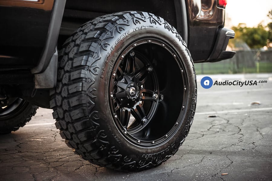 22" Fuel Wheels D531 Hostage Matte Black OffRoad Rims for 2016 Chevy Silverado 1500