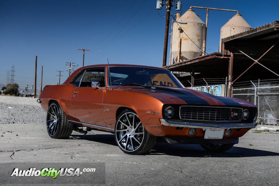 Erw Rims 1969 Chevy Camaro Z28 with 20/22″ ERW Wheels ERW-3 Black Machined Rims