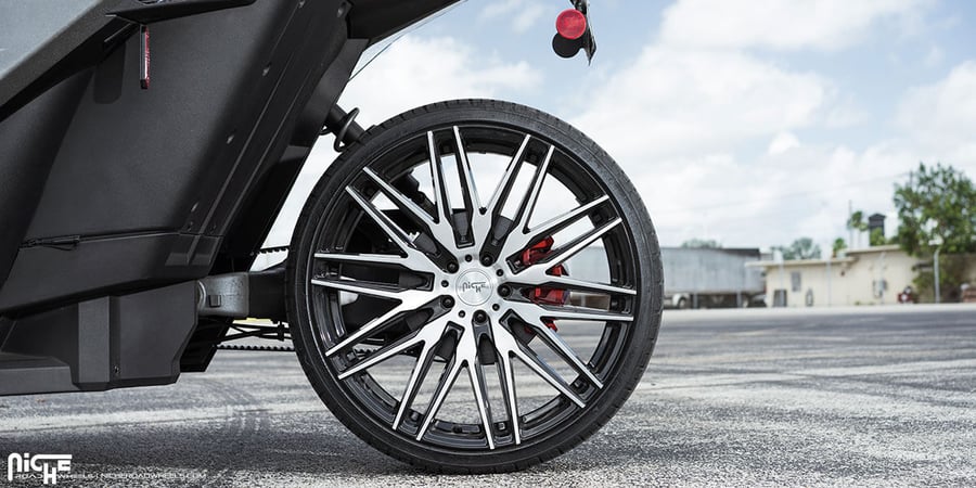 20/22″ Staggered Niche Wheels M165 Anzio Black Brush Polaris Slingshot ...