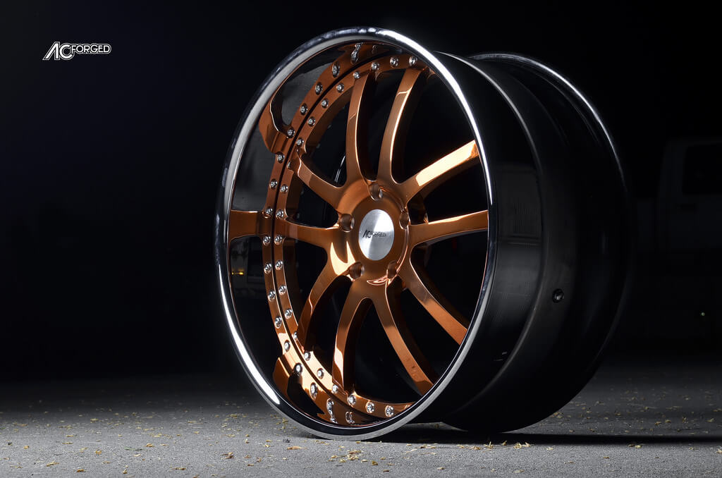 AC Forged wheels AC 312 COPPER Center, Chrome lip!!!! AC Forged 312 for